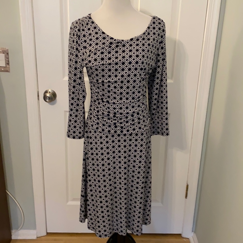 Navy & White Geometric Print